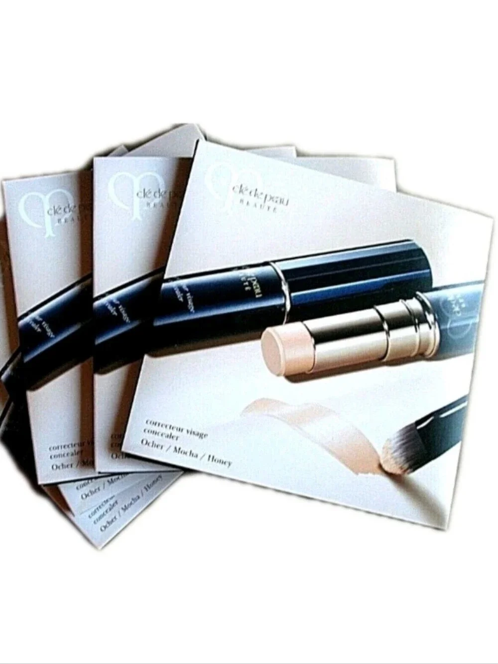 SET OF 3 CLE DE PEAU BEAUTE CONCEALER SAMPLE OCHER MOCHA HONEY 0.6 G .02 OZ EACH